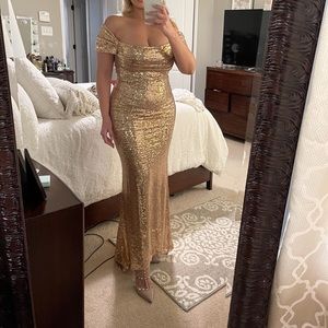 Sequined mermaid dress champagne/gold